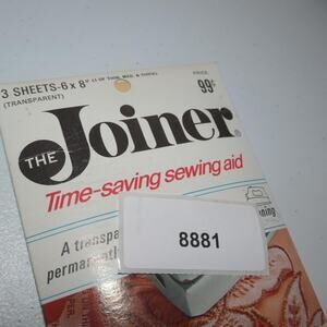 Vintage The Joiner Time-Saving Sewing Aid Transparent Bonding Film 3 Sheets